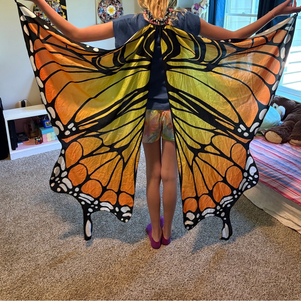 Monarch Butterfly Wing Cape - Orange & Yellow